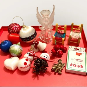 Lotto 15 Palline di Natale Vintage varie forme e Materiali(seta,legno,pigna…) - Imagen 1 de 21