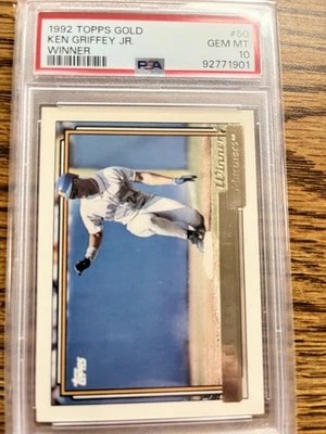 1992 Topps Gold Winner No50 Ken Griffey Jr PSA 10 драгоценных камней как новые - Изображение 1 из 2