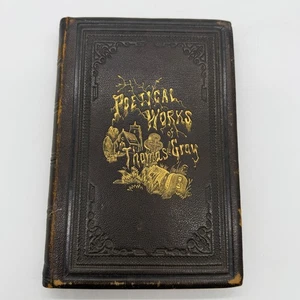 1870 The Poetical Works of Thomas Gray Hardcover Leatherbound Death Poetry Book - Picture 1 of 23