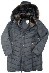 Chaqueta de abrigo acolchada negra con capucha para mujer JOULES Cherington talla 16 - Imagen 1 de 11