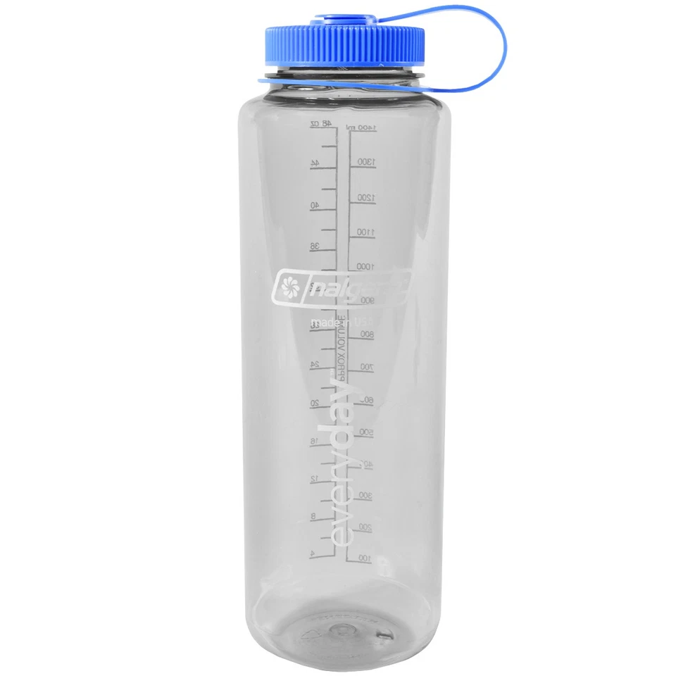 Botella de agua Nalgene Wide Mouth Sustain Silo - 48 oz. - Gris/azul Foto 1 de 1
