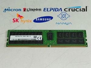 Lot of 5 Major Brand 64 GB PC4-23400R (DDR4-2933) 2Rx4 ECC REG ddr4 Server RAM - Picture 1 of 6
