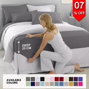 Extra Deep Elastic Fitted Sheet Bed Sheets For Mattress Single Double King Size - Picture 1 of 83