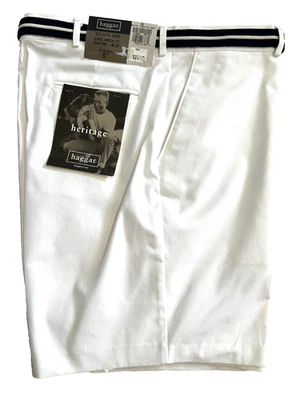 Pantalones Cortos Haggar Heritage Años 90 Paño Vela Para Hombre Talla 36 Bolsillos con Cinturón Blanco 7" Nuevos con Etiquetas Foto 1 de 4