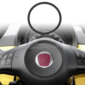Car Steering Wheel Center Sticker Trim Suede For Fiat 500 08-23 Abarth 595 12-23 - Picture 1 of 11