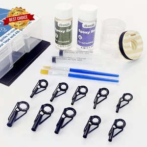 Kit Riparazione Punte Canna da Pesca Completo di Canna Forniture Costruzione Colla Avvolgimento - Foto 1 di 7