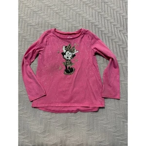 Disney Minnie Mouse pink glitter long sleeve tee size 7 - Picture 1 of 4