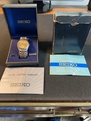 Reloj Seiko vintage de cuarzo para hombre President de acero inoxidable y oro - Imagen 1 de 4