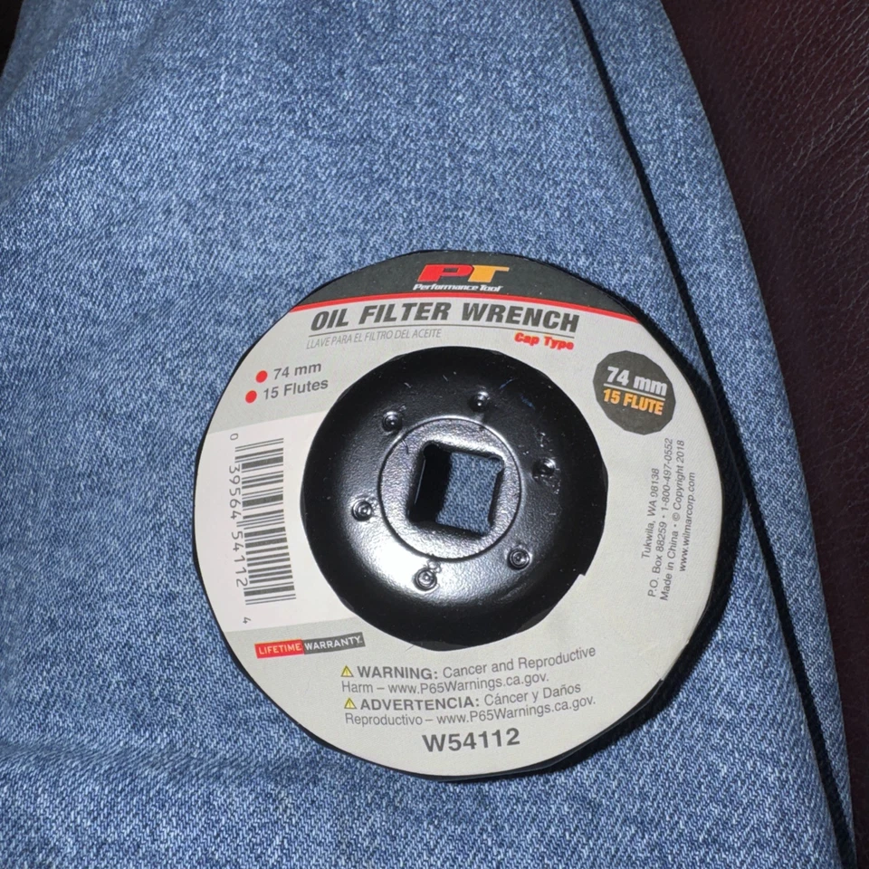 PT Oil Filter Wrench 74mm 15 Flute Cap Type - Image 1 of 2
