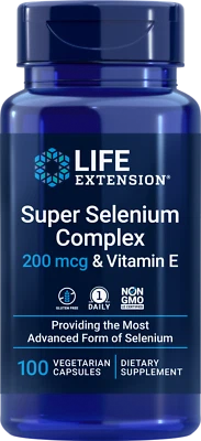 Super Selenium Complex - 200 mcg & Vitamin E - 100 Veggie Caps Life Extension - Image 1 of 2