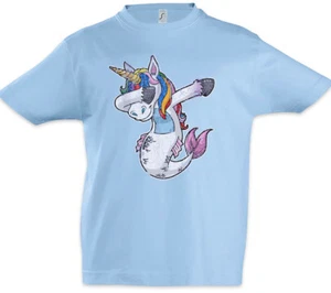 Unimaid Dab Kids Boys T-Shirt Mermaid Fun Music Rainbow Dance Club DJ MC Unicorn - Picture 1 of 1