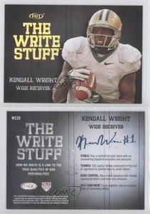 2012 SAGE Hit The Write Stuff Gold Kendall Wright #WS20 Rookie RC
