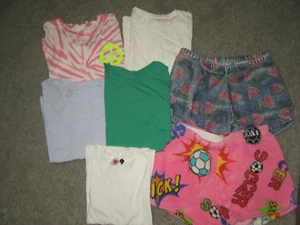 lot girls 14-16 Gap Crewcuts Lucy pull on fuzzy sleep shorts short sleeve shirts - Picture 1 of 1