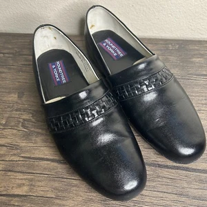 ROUNDTREE YORKE Leather Slippers Black Leather Vintage Mens Size 9.5 Narrow 3344 - Bild 1 von 9