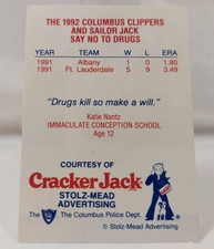 Russ Springer 1992 Cracker Jack Card Columbus Clippers Police Dept. #9 Rookie