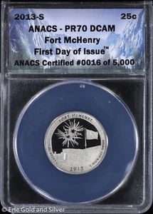 2013-S 25C Proof Fort McHenry ATB Quarter ANACS PR 70 DCAM | FDOI - Picture 1 of 4