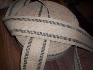Dekorateur schwarz Streifen JUTE GURTBAND 3,5" breit Handwerk schneller Versand - Bild 1 von 2
