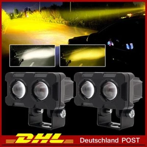 1Paar 12V Arbeitsscheinwerfer Scheinwerfer Weiß Gelb LED Traktor LKW Bagger - Bild 1 von 7