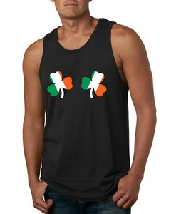 Camiseta sin mangas con bandera irlandesa tréboles pechos día de San Patricio para hombre - Imagen 1 de 9