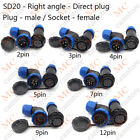 SD20 2~14pin Waterproof Power Connector Plug Socket,Device Cable Wire Connector