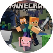 MineCraft Cialda Alimentare per Torta Tonda o Rettangolare
