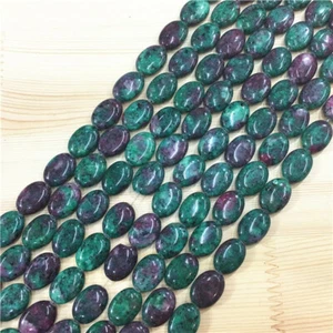 1 Strand/22Pcs 18x13x5mm Rose&Green Ruby in Fuchsite Oval Loose Beads EE3087 - Picture 1 of 1