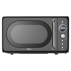 Total Chef Black 20 L Retro Microwave Oven 700W Quick Start 8 Pre Cooking Mode - Picture 1 of 7
