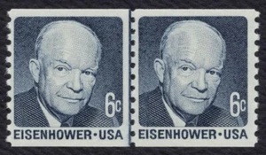 #1401 6c Eisenhower, Coil Line Pair, Mint **ANY 5=FREE SHIPPING** - Picture 1 of 1