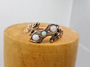BEAUTIFUL Antique Victorian 10k Rose Gold 3-Stone Opal Ring. OOAK - Picture 1 of 6