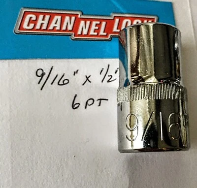 CHANNELLOCK  9/16" x 1/2" DR  STANDARD  SOCKET  6 Pt Free USA Shipping - Image 1 of 4