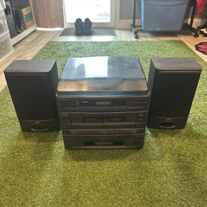 Vintage Samsung scm 6550 stereo record turntable, radio, tape, cd player works - Picture 1 of 17