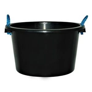 45L Rope Bucket Heavy Duty Multipurpose Builder's Storage Trug - Black - Picture 1 of 8