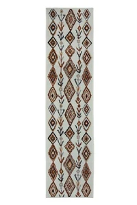 Moroccan Diamond Runner - 2'x8' Ivory, Geometric, Transitional Area Rug - 503 - Picture 1 of 10