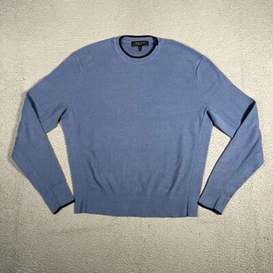 rag & bone Sweater Mens Large Blue Cotton Hemp Blend Knit Casual Preppy Stretch - Picture 1 of 10