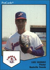 1989 Nashville Sounds ProCards #1285 Luis Vasquez