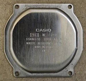 Casio 2963 W-210 Tapa case back cover stainless steel , - Picture 1 of 2