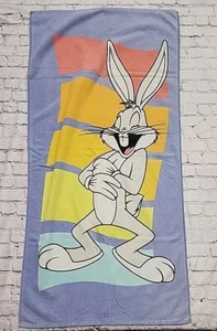 Vintage 90s NFL Looney Tunes Bugs Bunny Beach Pool Towel - Picture 1 of 4
