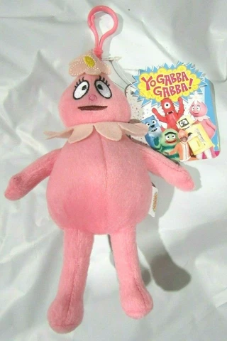 2014 Yo Gabba Gabba 9" FOOFA Pink Plush Doll Bag Clip Nick Jr Cover