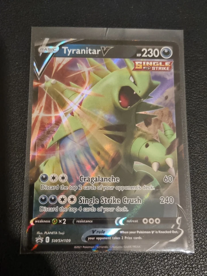 Pokemon Sword & Shield Black Star Promo Holo Card Tyranitar V SWSH109 - Image 1 of 1