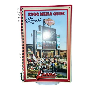 AUTOGRAPHED MEDIA GUIDE - Andrew Lambo 2008 Season Great Lake Loons K. Jansen - Picture 1 of 2