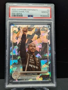 2022 Topps Chrome Sapphire F1 Lewis Hamilton #5 SSP Sepia Refractor /100 PSA 10 - Bild 1 von 2