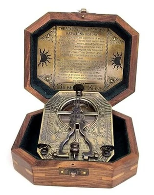 Brújula de reloj de sol de latón - Reloj de sol de péndulo Ideas de regalo únicas para él o ella -  Foto 1 de 4