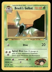 Pokemon Tcg NM Brock's Golbat [1st Edition] #39 Pokemon Gym Heroes - Picture 1 of 2