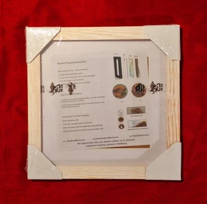 BOJIN 8x8 Square Picture Frame Distressed Rustic White Wood Grain Solid Wood NEW - Picture 1 of 6