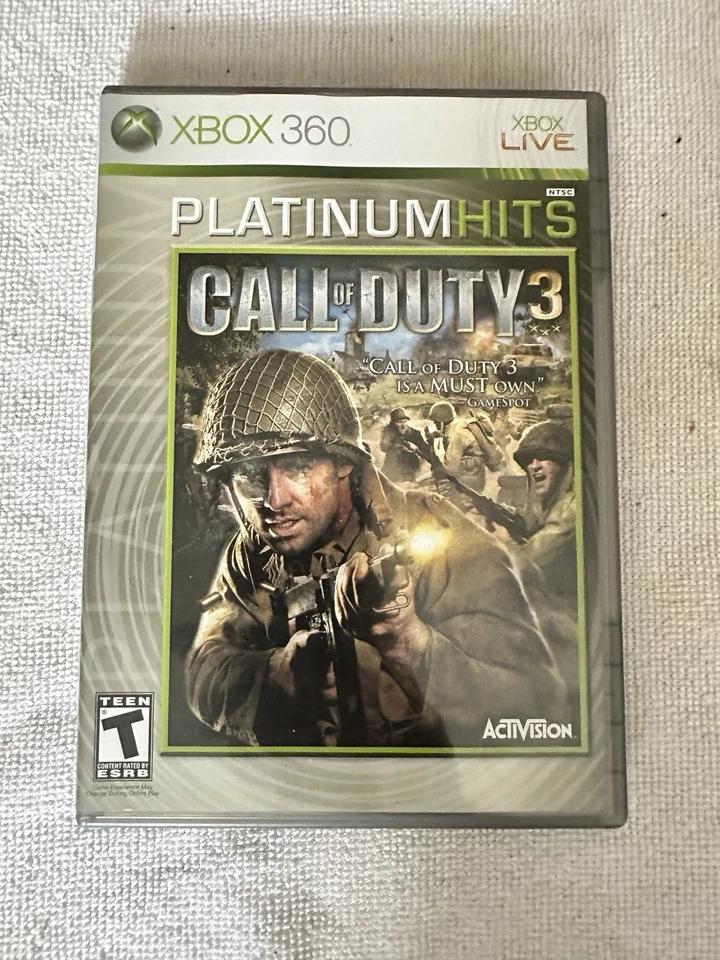 Call of Duty 3 Platinum Hits (Microsoft Xbox 360, 2008) + Bonus Disc CIB - Image 1 of 2
