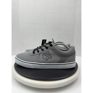 Etnies Nollie Skate Shoes Mens Size 9.5 Gray White Canvas Sneakers 46792 NEW - Picture 1 of 10