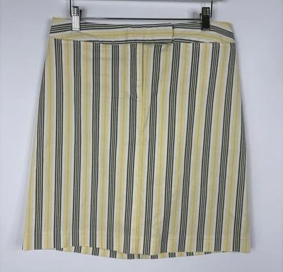 Geoffrey Beene Sport Skirt Womens Size 8 Yellow Green Stripe Stretch Office - Image 1 of 4