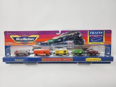 CONJUNTO DE TREN MINIATURA MICRO MÁQUINAS DE CARGA TRANSCONTINENTAL CON PIEZAS DE VÍA 1989 Foto 1 de 4