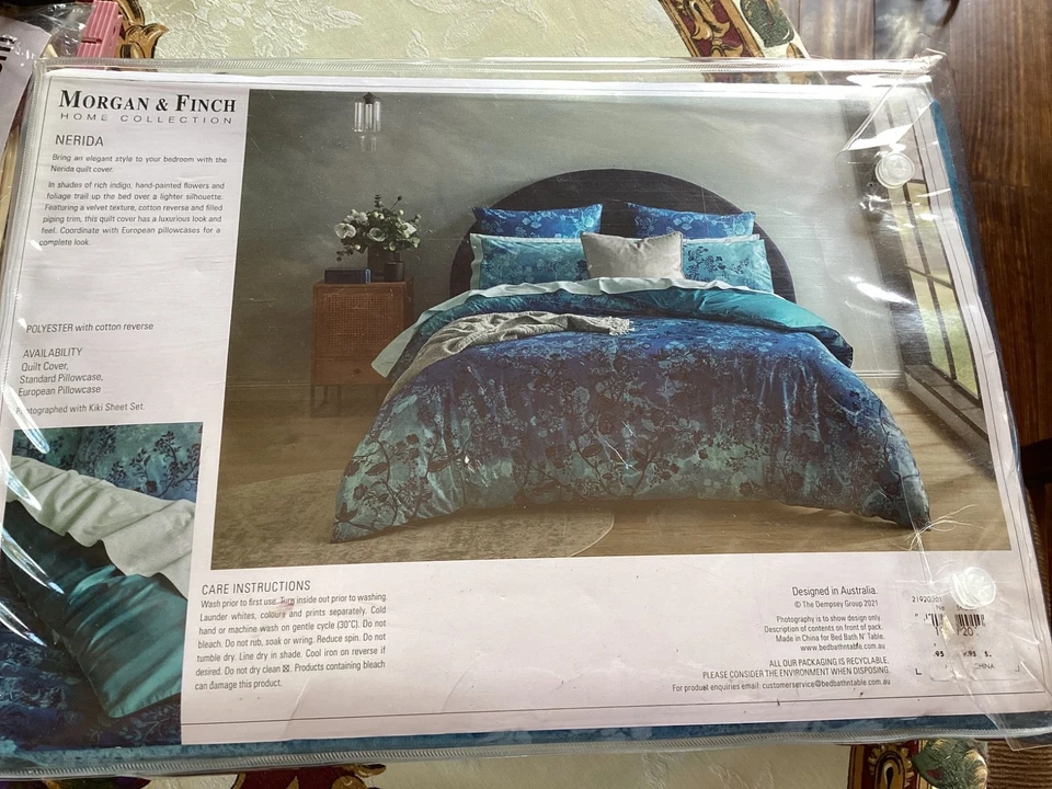 MORGAN & FINCH KING SIZE QUILT COVER WITH MATCHING PILLOW CASES FREE SHIPPING - image 1 of 4