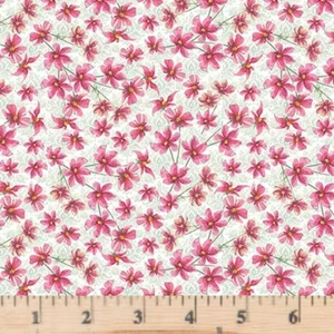 Easter Wishes Small Pink Floral 3798-22 Blank Quiltin Cotton Fabric By half yard - Picture 1 of 3